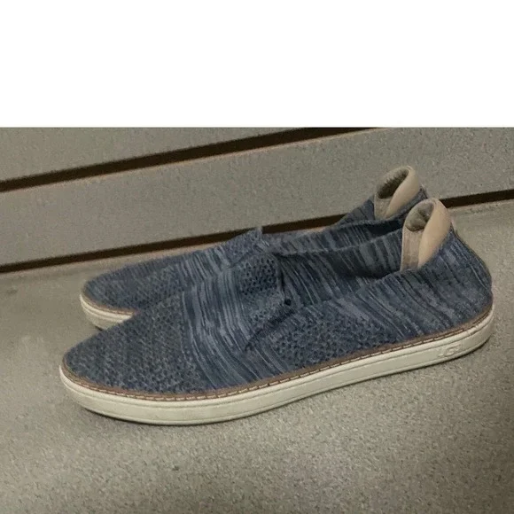 UGG Sammy Chevron Knit Slip On Sneakers Blue Marl Low Top Flats Womens 11 - Picture 3 of 4